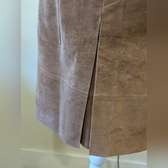 NWT Loft Leather midi Skirt with pockets Boho camel color size 2 - Picture 13 of 13